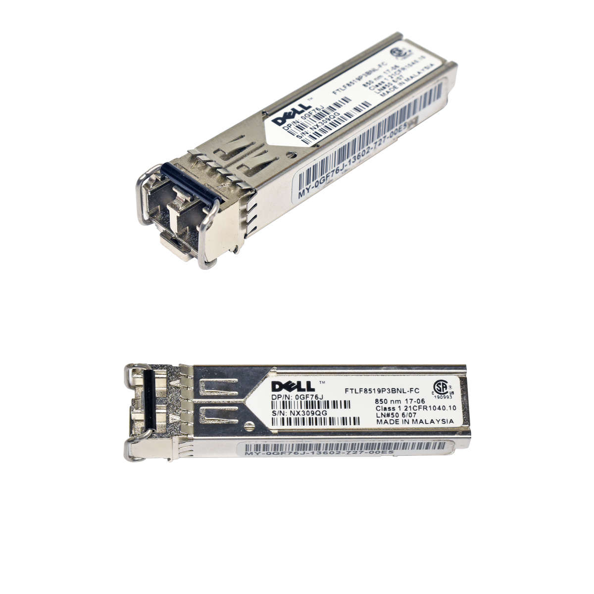 Dell-0GF76J-FTLF8519P3BNL-FC-1000Base-SX-850nm-Min-001.jpg Dell 0GF76J FTLF8519P3BNL-FC 1000Base-SX 850nm Mini GBIC SFP Transceiver