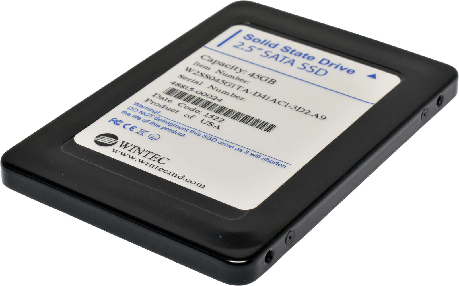 Wintec-45GB-W2SS045G1TA-D41AC1-3D2-A9-2-5-6G-SATA-001.jpg Wintec 45GB W2SS045G1TA-D41AC1-3D2.A9 2.5" 6G SATA SSD