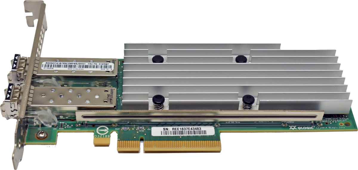 Lenovo QLogic QL41262 01KR587 Dual-Port 10Gb Adapter 4150X SFP28 High Profile Lenovo QLogic QL41262 01KR587 Dual-Port 10Gb Adapter 4150X SFP28 High Profile