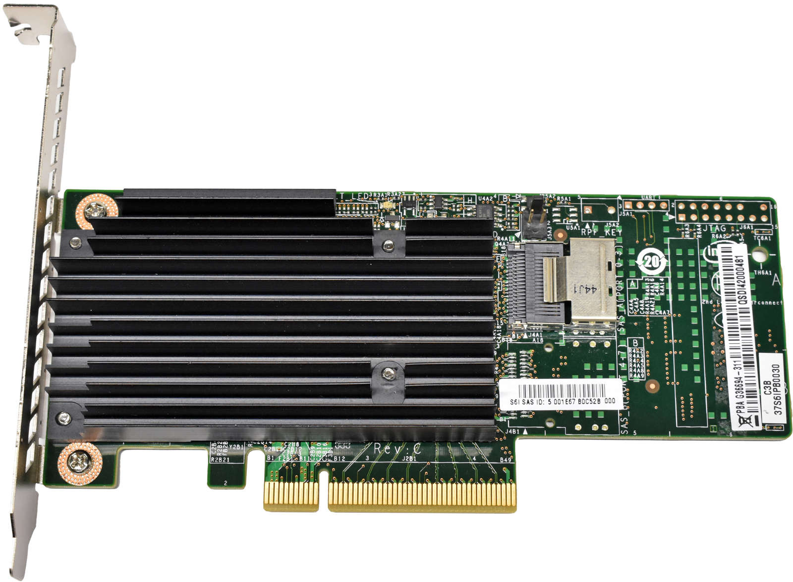 Intel-G36694-311-G35841-003-G35839-003-Single-Port-004.jpg Intel G36694-311 G35841-003 G35839-003 Single-Port SAS 6G PCIe x8 RAID Controller FP + Cable