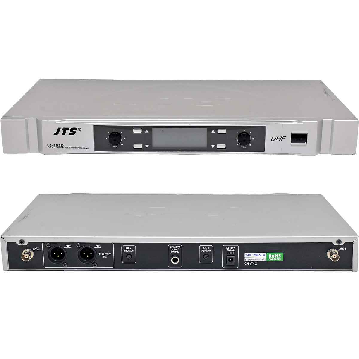 JTS US-902D UHF Dual Channel PLL Diversity Receiver JTS US-902D UHF Dual Channel PLL Diversity Receiver