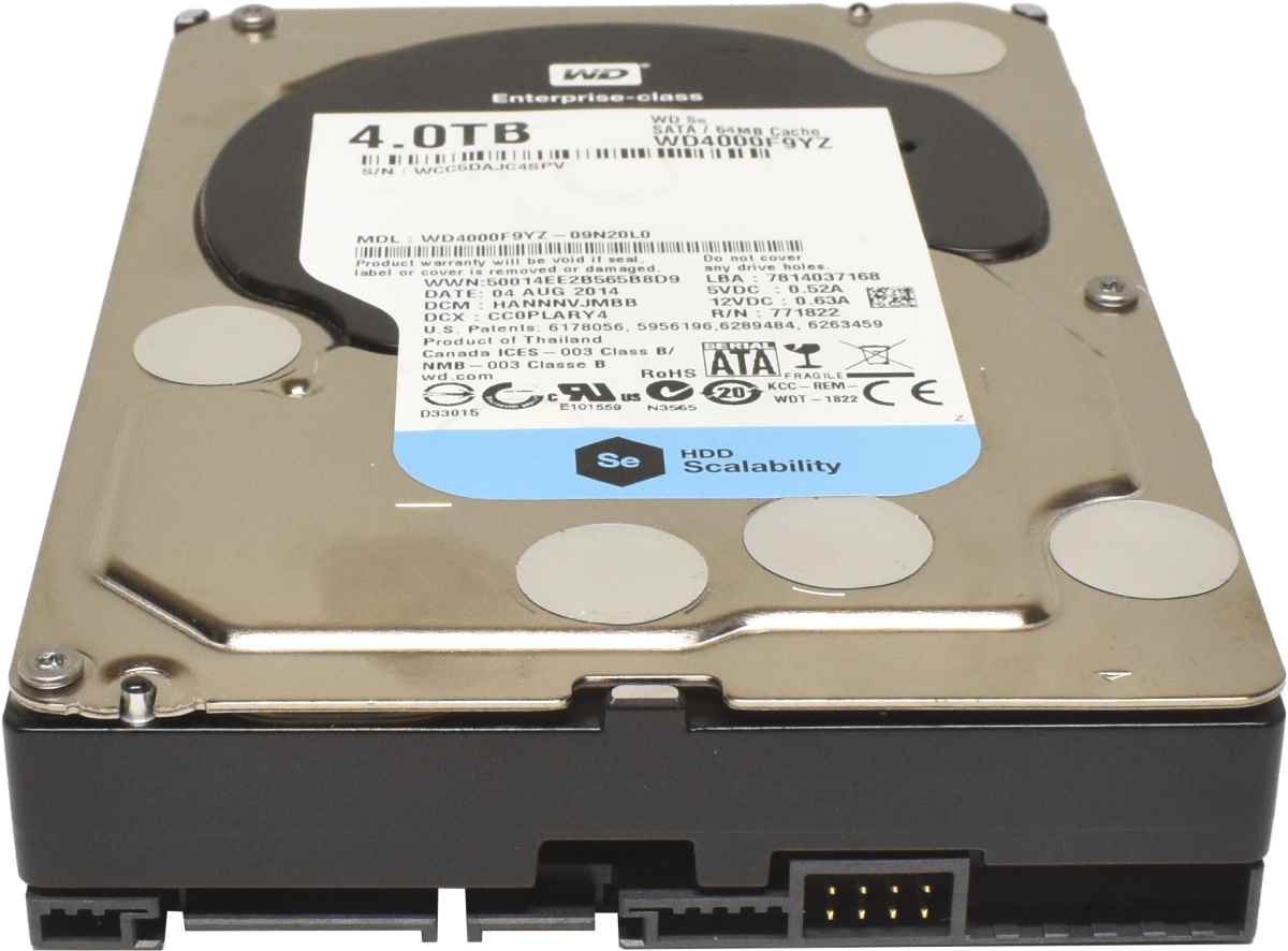 WD 4TB 3.5" 7.2K 6G SATA HDD Festplatte WD4000F9YZ-09N20L0