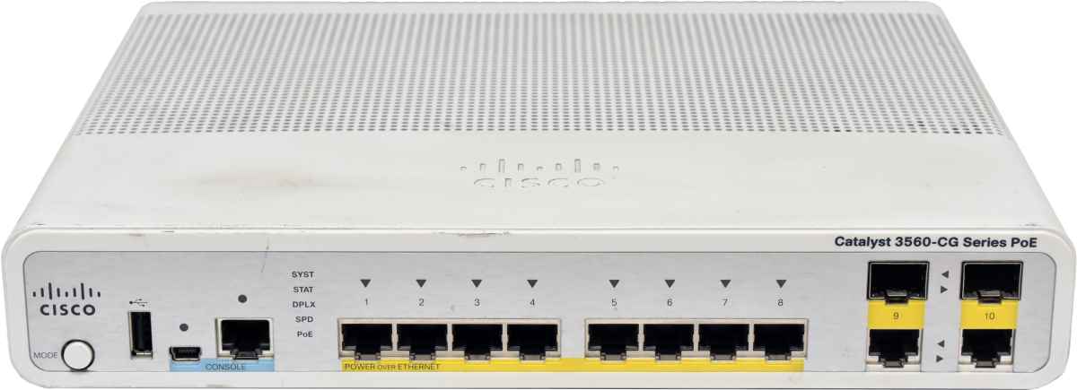Cisco Catalyst WS-C3560CG-8PC-S 8-Port PoE+ Gigabit Ethernet Switch 2x SFP Cisco Catalyst WS-C3560CG-8PC-S 8-Port PoE+ Gigabit Ethernet Switch 2x SFP