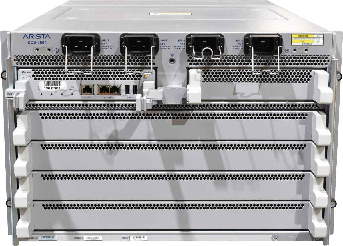 Arista DCS-7504 Data Center Switch 1x DCS-7500E-SUP 4x PSU 6x FAN