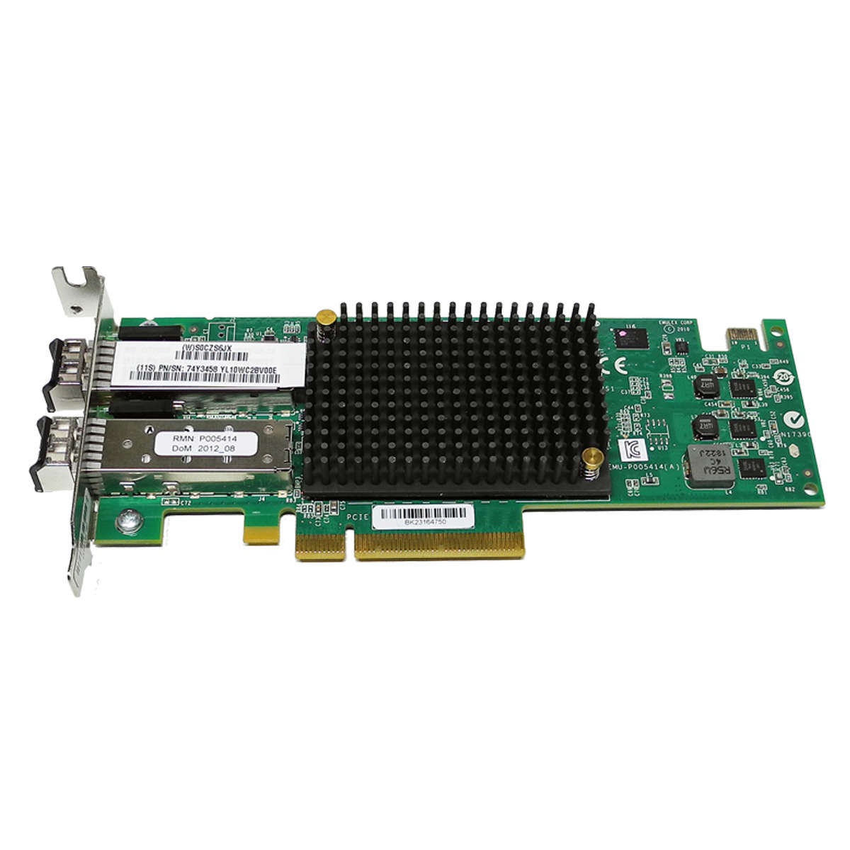 IBM-577D-Emulex-LPE-12002-Dual-Port-8Gb-FC-SFP-PCI-002.jpg IBM 577D Emulex LPE 12002 Dual-Port 8Gb FC SFP+ PCIe x8 Converged Network Adapter LP 00E0938
