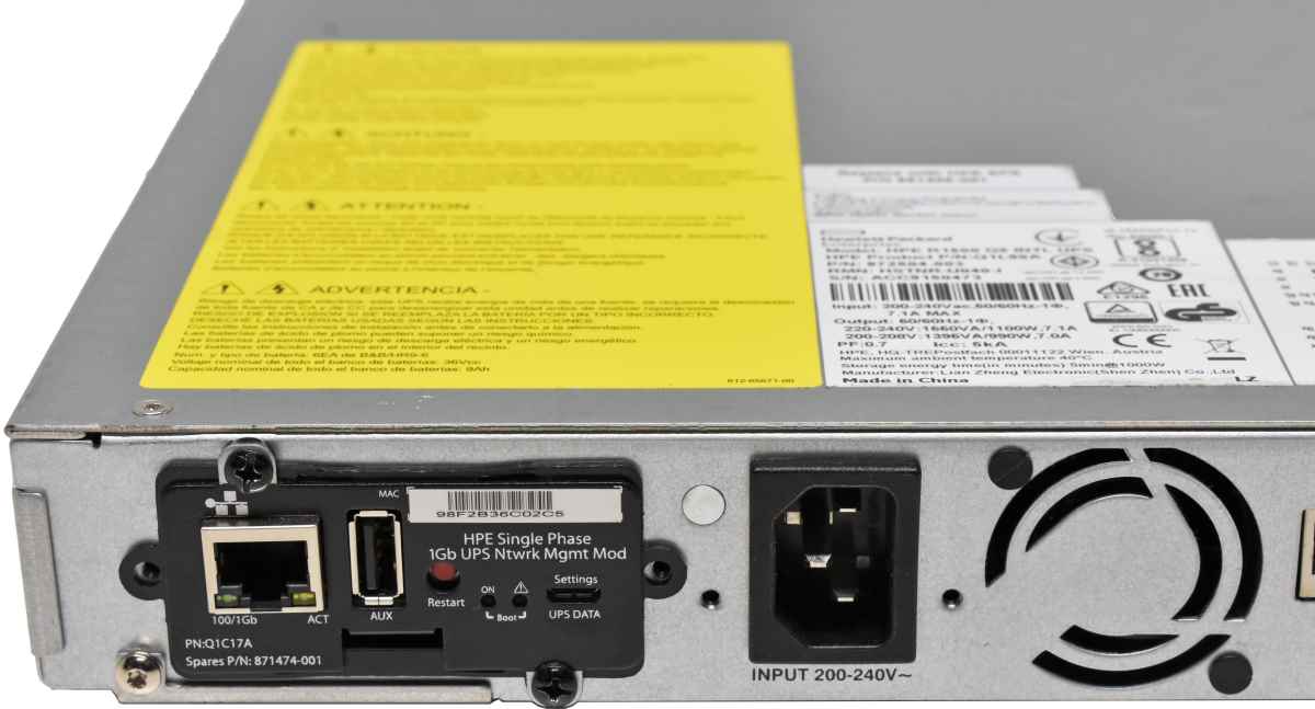 HP R1500 G5 INTL UPS Q1L90A 872504-003 881406-001 1550W missing Front Panel +NIC Module +Batteries HP R1500 G5 INTL UPS Q1L90A 872504-003 881406-001 1550W +NIC Module +Batteries