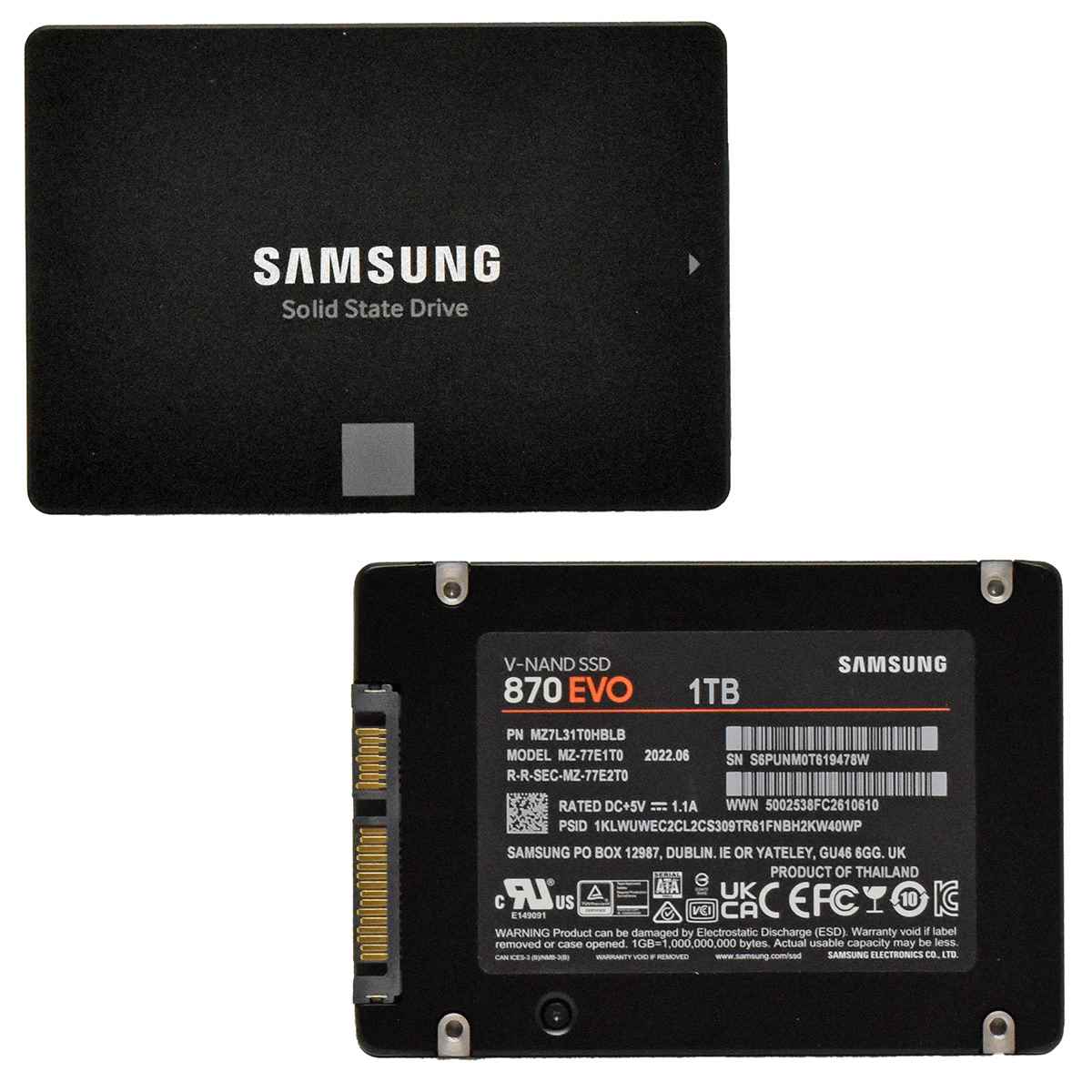 Samsung 870 EVO V-NAND SSD MZ-77E1T0 1TB 2.5 Zoll SATA SSD