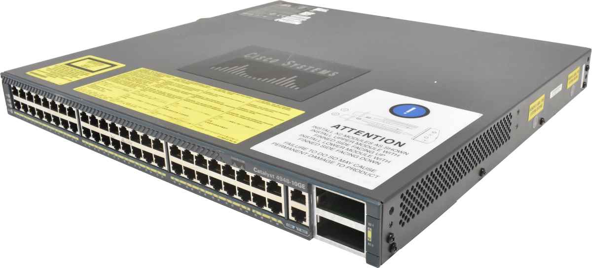 Cisco Catalyst WS-C4948-10GE-S 48-Port RJ-45 GE Switch 2x 10G X2 Dual PSU Cisco Catalyst WS-C4948-10GE-S 48-Port RJ-45 GE Switch 2x 10G X2 Dual PSU