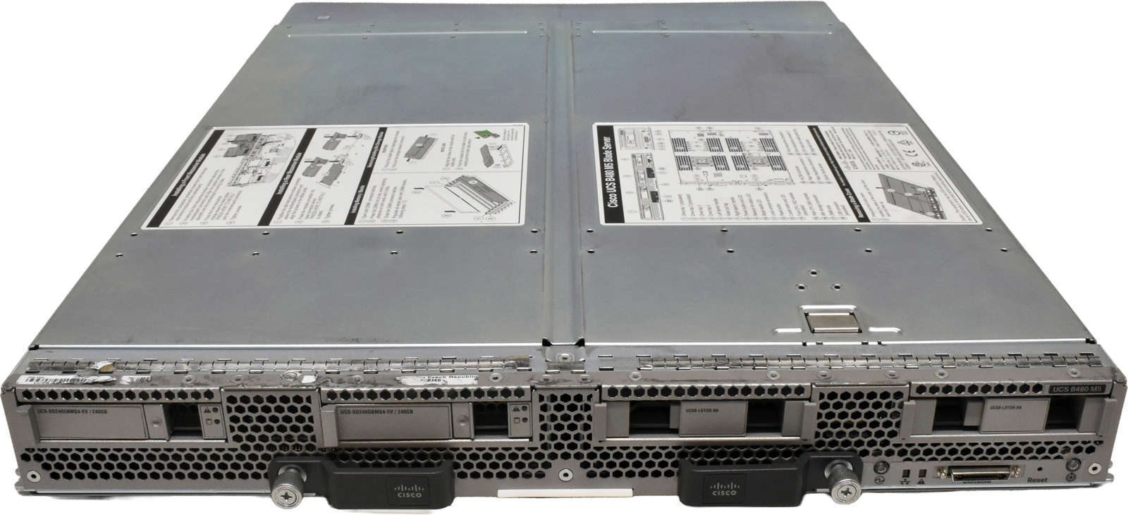 Cisco-UCS-B480-M5-Blade-Server-4x-Heatsink-UCS-VIC-001.jpg Cisco UCS B480 M5 Blade Server 4x Heatsink UCS-VIC-M83-8P V02 UCSB-MLOM-40G-03 V04
