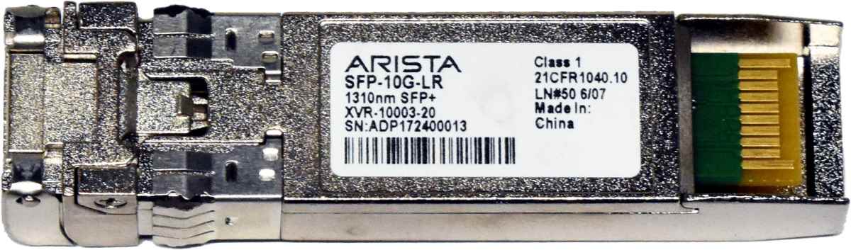 Arista SFP-10G-LR XVR-10003-20 1310nm SMF 10km LC Duplex 10G SFP+ Transceiver Module Arista SFP-10G-LR XVR-10003-20 1310nm SMF 10km LC Duplex 10G SFP+ Transceiver Module