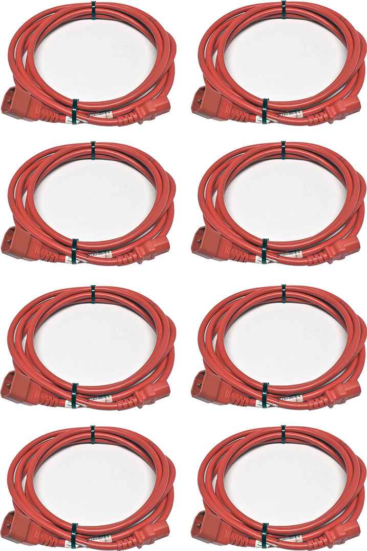 8x Panduit Netzkabel C14 C13 Power Kabel rot 3m 10A 250V Verlängerung PC14C13RD10-Q