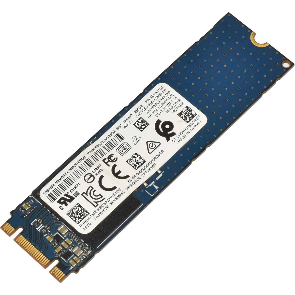 Toshiba KBG30ZMV256G SSD 256GB M.2 2280 PCIe 3.0 x2 NVMe Toshiba KBG30ZMV256G SSD 256GB M.2 2280 PCIe 3.0 x2 NVMe