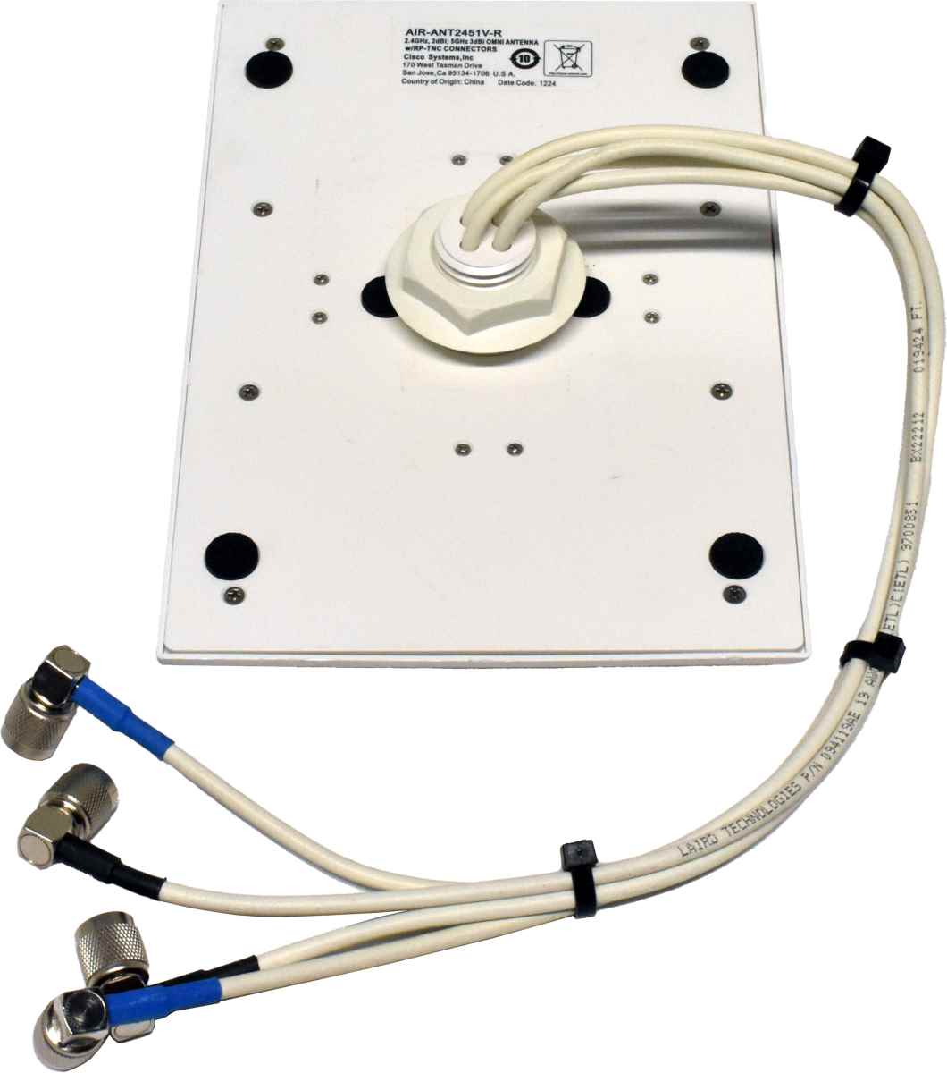 Cisco AIR-ANT2451V-R Four-Element 2.5GHz Dual-Band Omni-Directional Antenna Cisco AIR-ANT2451V-R Four-Element 2.5GHz Dual-Band Omni-Directional Antenna