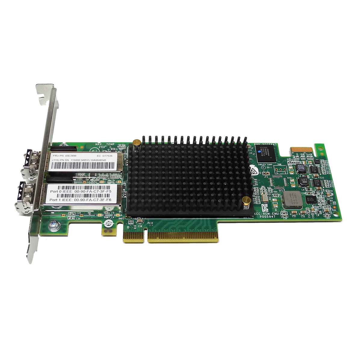 IBM 577F LPE16002 2-Port 16Gb/s PCIe x8 FC Host Bus Adapter 00D8548 FP +2x SFP+ IBM 577F LPE16002 Dual-Port 16Gb/s PCIe x8 FC Host Bus Adapter 00E3496 FP