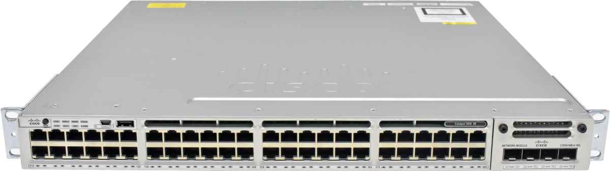 Cisco Catalyst WS-C3850-48T-S 48-Port RJ-45 stackable GE Switch +Module C3850-NM-4-10G 1x PSU
