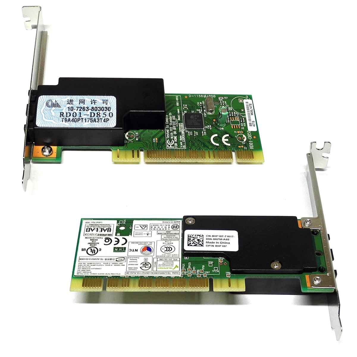 DELL 0HF187 Conexant RD01-D850 Dual-Port RJ-11 PCI Fax Modem Card DELL 0HF187 Conexant RD01-D850 Dual-Port RJ-11 PCI Fax Modem Card