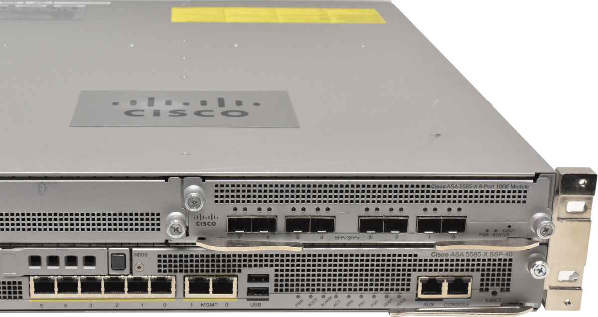 Cisco ASA 5585-X Stateful Firewall + ASA5585-X SSP-40 + ASA5585-X 8-Port 10GE Cisco ASA 5585-X Stateful Firewall + ASA5585-X SSP-40 + ASA5585-X 8-Port 10GE