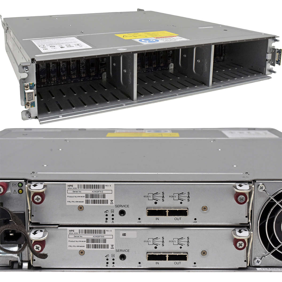 HP MSA 2050 SFF Enclosure Q1J07B 2x 6G x2 Controller 876146-001 24x SFF 2.5 noHDD