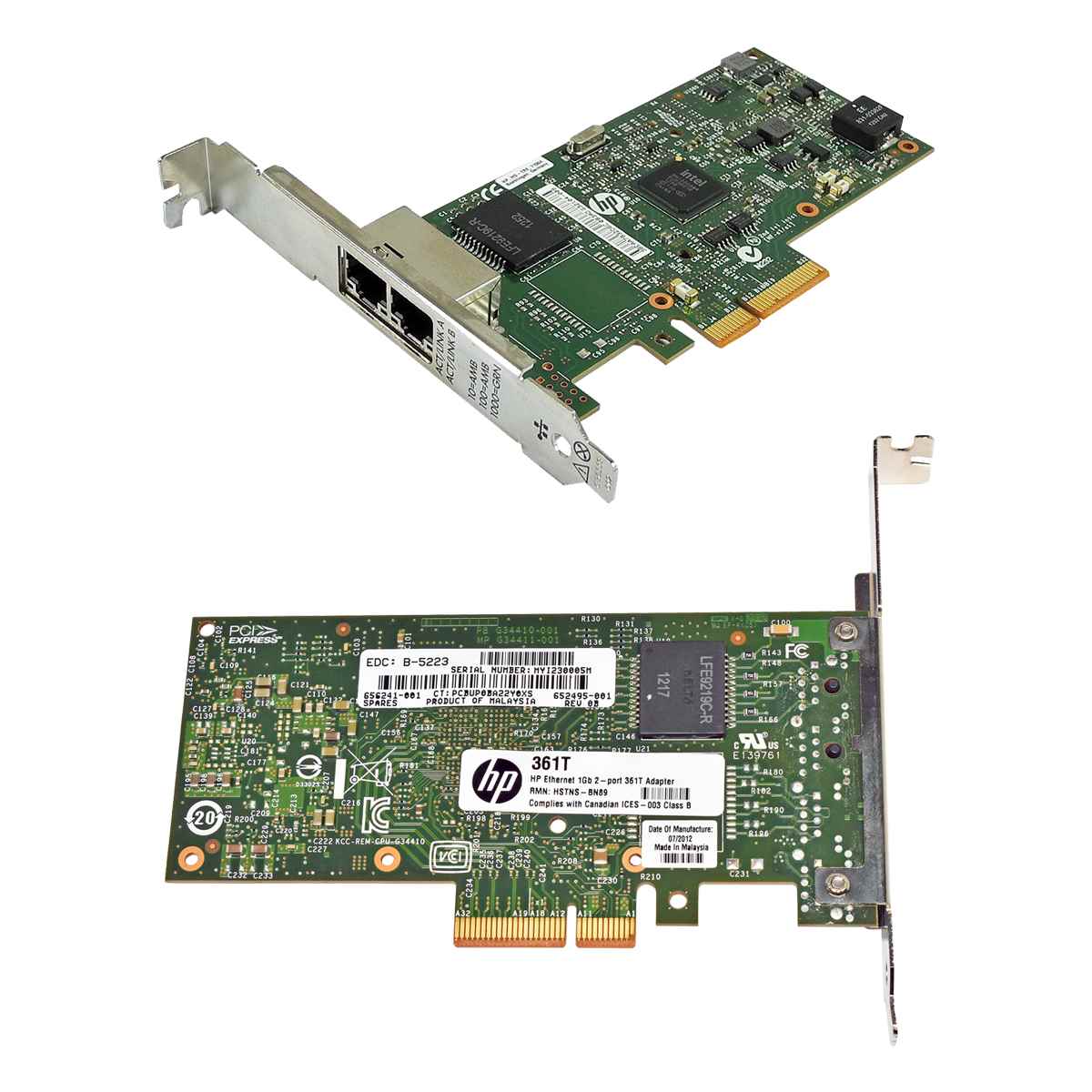 HP 361T Dual-Port Gigabit Network Adapter PN: 452495-001 SP#: 656241-001 FP HP 361T Dual-Port Gigabit Network Adapter PN: 452495-001 SP#: 656241-001 FP
