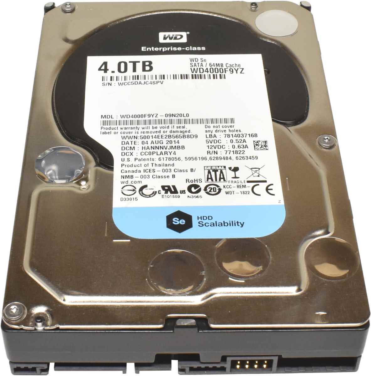 WD 4TB 3.5" 7.2K 6G SATA HDD Festplatte WD4000F9YZ-09N20L0 WD 4TB 3.5" 7.2K 6G SATA HDD Festplatte WD4000F9YZ-09N20L0