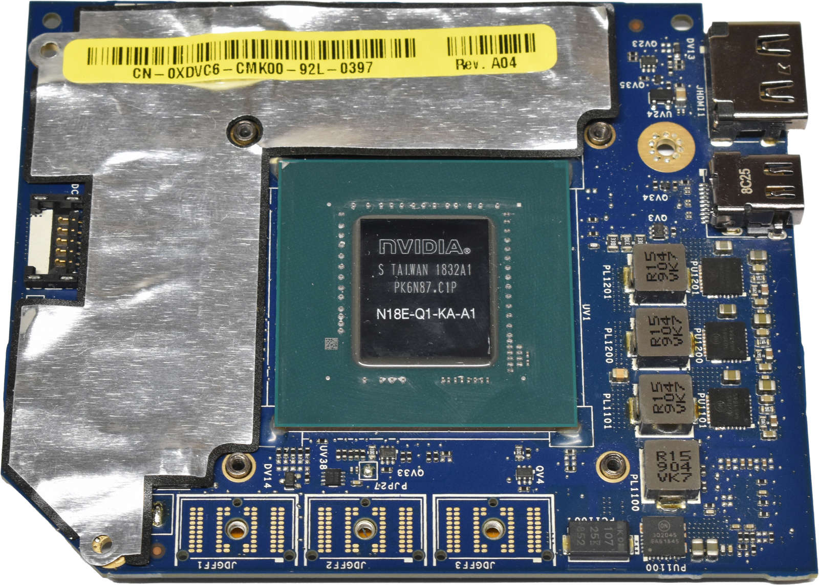 Dell-Precision-7530-7730-Graphics-Card-0XDVC6-NVID-005.jpg Dell Precision 7530 7730 Graphics Card 0XDVC6 NVIDIA Quadro P3200M 6GB GDDR5 MXM-B (3.0)
