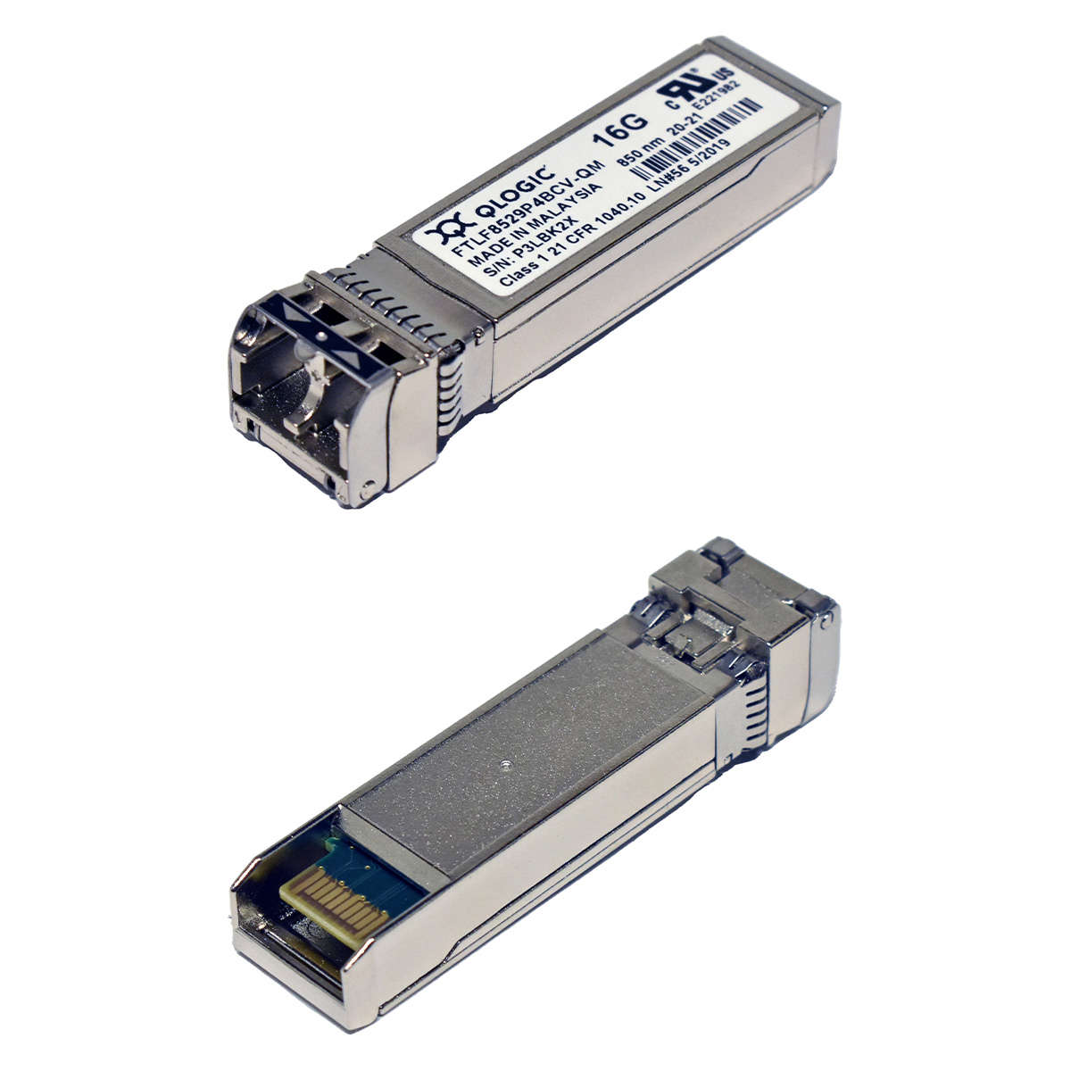 Qlogic-FTLF8529P4BCV-QM-L-850nm-MMF-100m-Duplex-LC-005.jpg Qlogic FTLF8529P4BCV-QM/L 850nm MMF 100m Duplex LC 16G SFP+ Transceiver Module