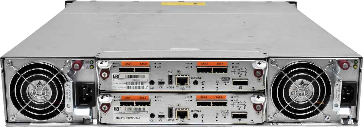 HP StorageWorks P2000 AW594B 2x Controller AW592B 24x SFF Bay 2x PSU no HDDs HP StorageWorks P2000 AW594B 2x Controller AW592B 24x SFF Bay 2x PSU no HDDs