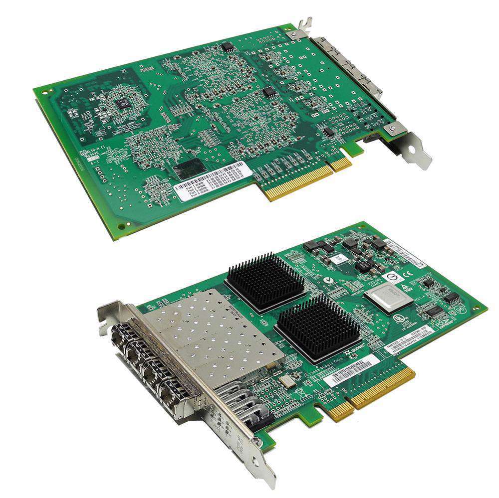 QLogic QLE2564-NAP FC Quad-Port 8Gb PCIe x8 Network Adapter NA 111-00481+B0, 111-00481+C0 FP 4xGBIC