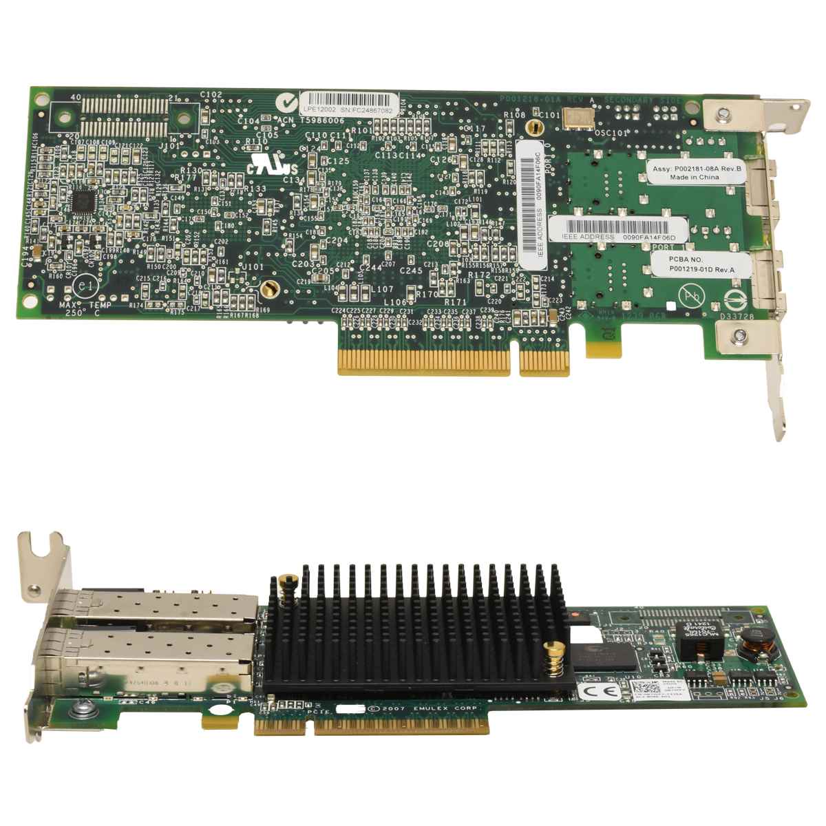 EMULEX / DELL LightPulse LPE12002 8Gb PCIe x8 FC Server Adapter 0R7WP7 R7WP7 EMULEX / DELL LightPulse LPE12002 8Gb PCIe x8 FC Server Adapter 0R7WP7 R7WP7
