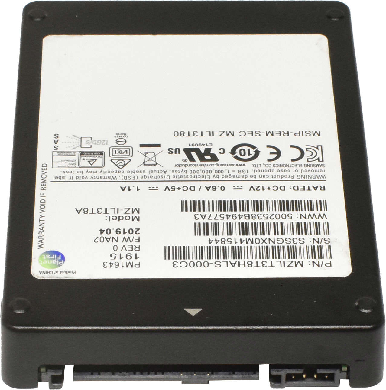 Samsung PM1643 3.84TB 2.5" 12G SAS SSD MZ-ILT3T8A 512 Bytes