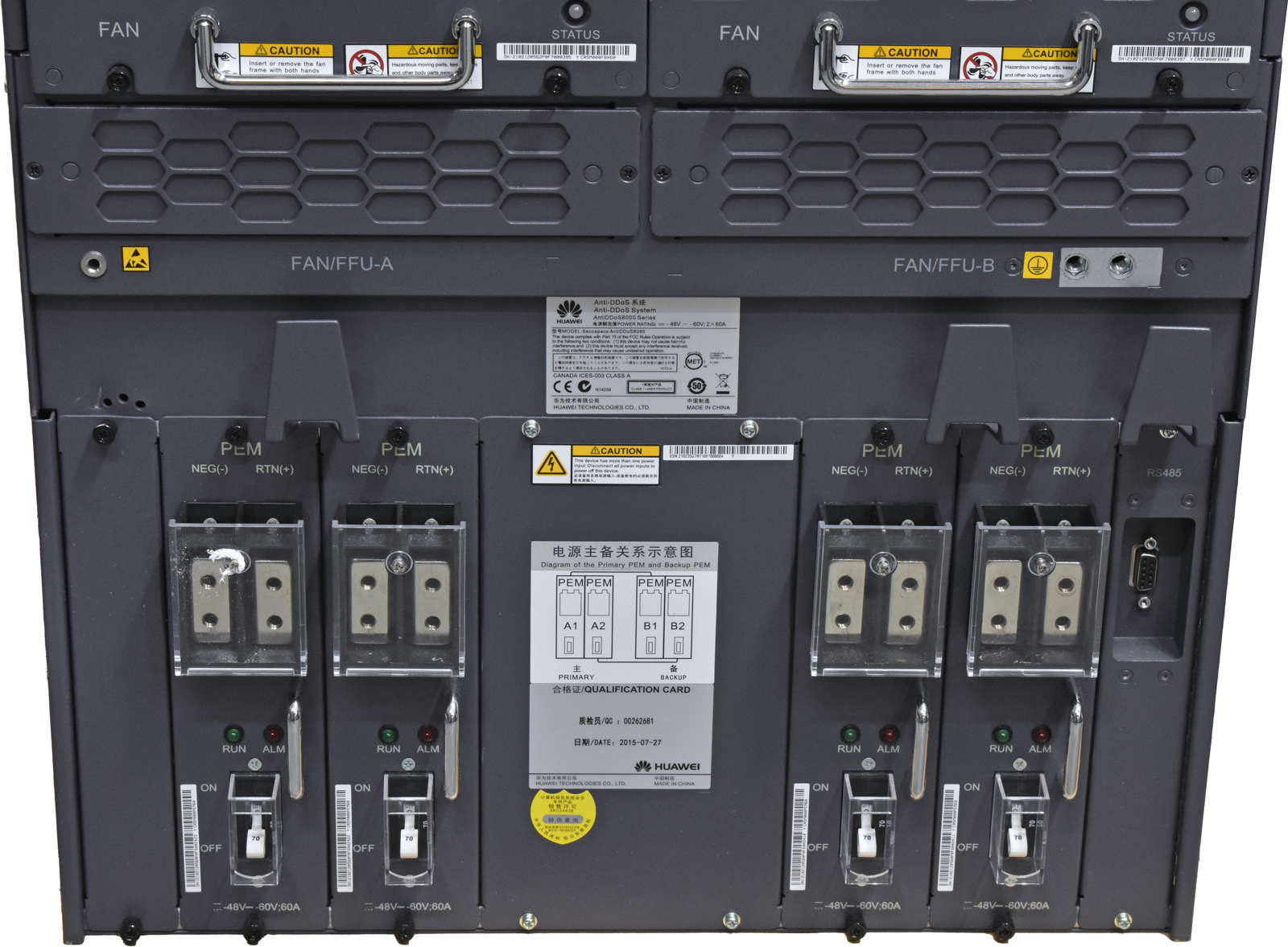 Huawei-Secospace-AntiDDos8080-Protection-System-11-003.jpg Huawei Secospace AntiDDos8080 Protection System 11x Modules inclusive LPUF-40-A 4x 40G Transceiver