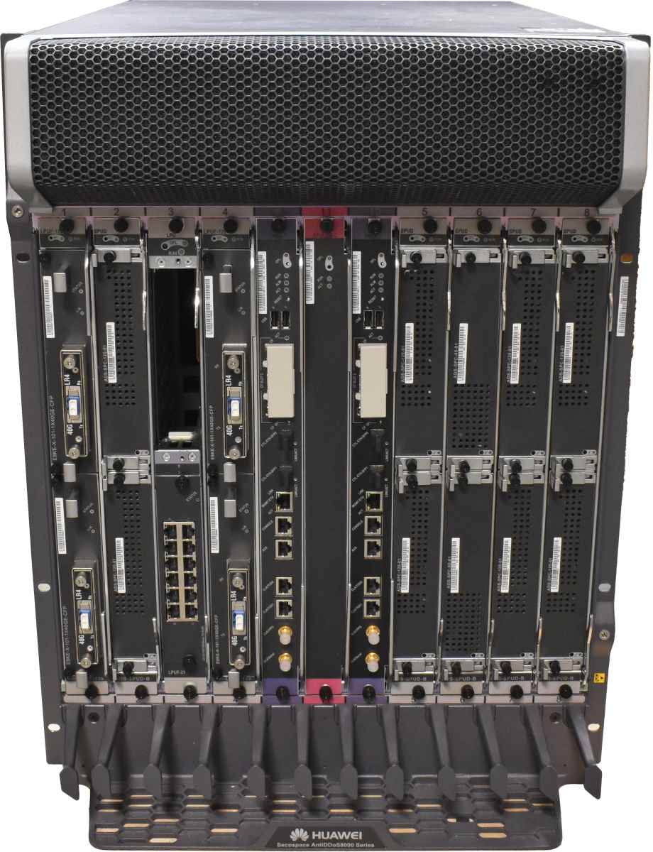 Huawei Secospace AntiDDos8080 Protection System 11x Modules for SPU slots 4x 40G Transceiver Huawei Secospace AntiDDos8080 Protection System 11x Modules for SPU slots 4x 40G Transceiver
