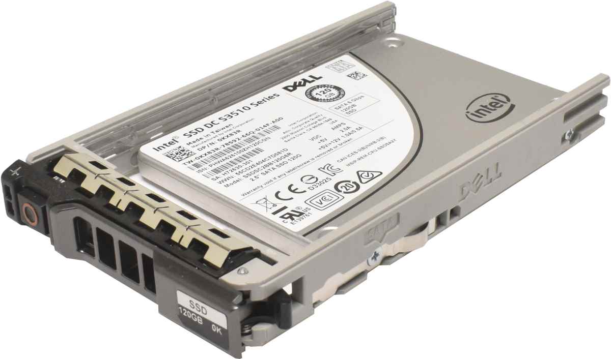 Dell Intel DC S3510 Series 120GB 2.5" 6G SATA SSD SSDSC2BB120G6R 0KX83R + Rahmen