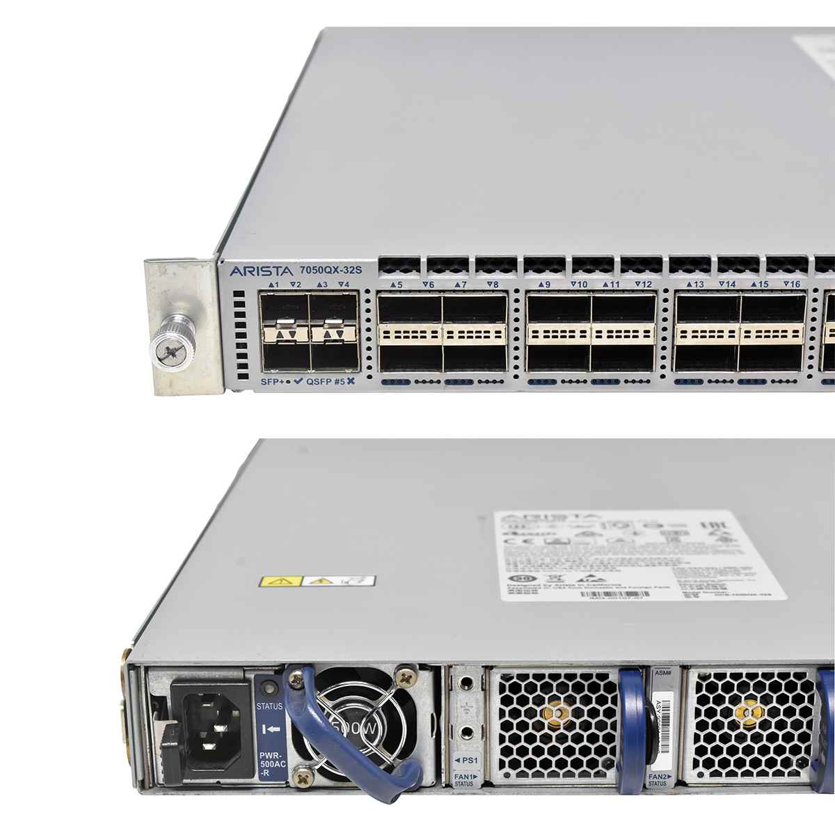 Arista DCS-7050QX-32S-R 32-Port 40G QSFP+ Ethernet Switch 4x SFP+ +Insides of Rack Rails Arista DCS-7050QX-32S-R 32-Port 40G QSFP+ Ethernet Switch 4x SFP+ +Insides of Rack Rails