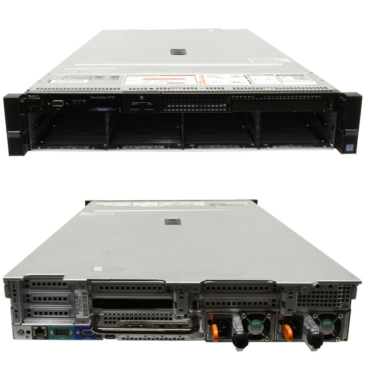 Dell PowerEdge R730 Rack Server 2U ohne CPU 2x Kühler ohne RAM 8x LFF 3.5" H330 mini