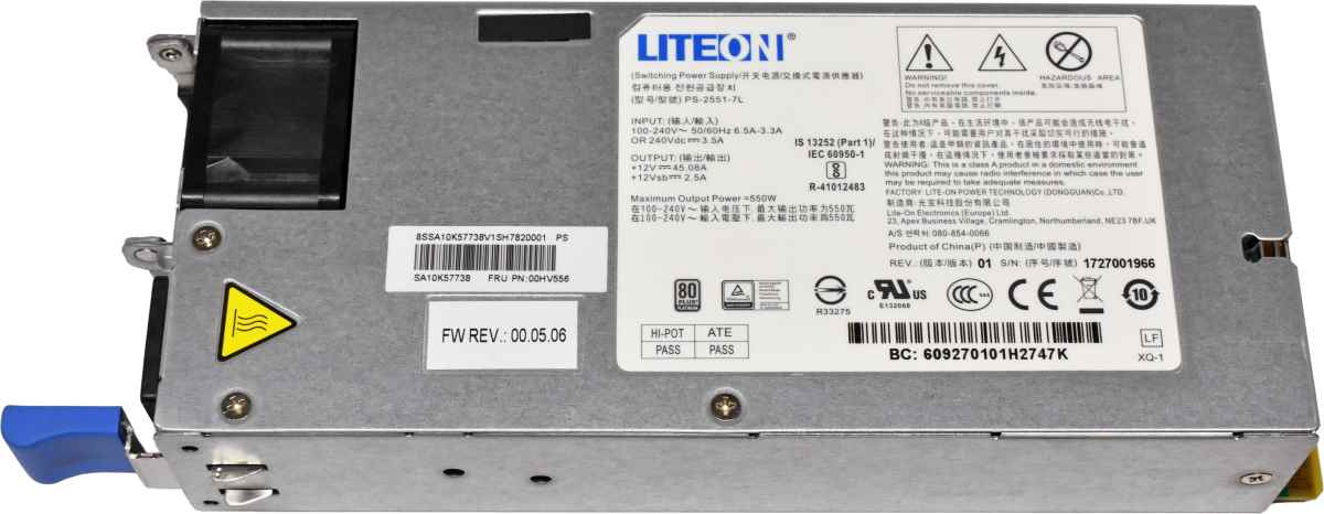 Lenovo LiteOn 550W Netzteil Power Supply PS-2551-7L 00HV556 for RD452X SD350X Lenovo LiteOn 550W Netzteil Power Supply PS-2551-7L 00HV556 for RD452X SD350X