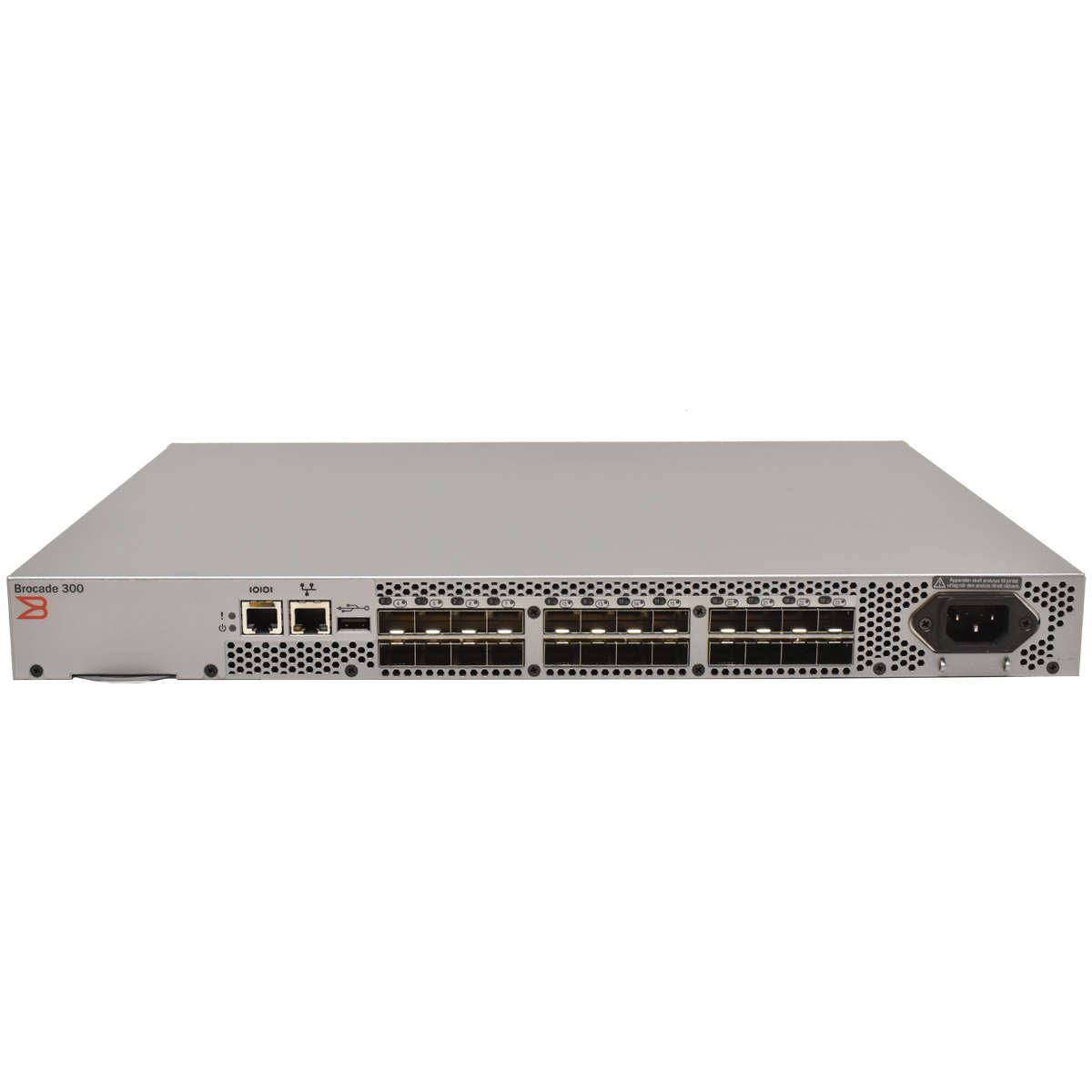 Brocade-300-NA-320-0008-80-1001583-11-24-Port-8G-S-002.jpg Brocade 300 NA-320-0008 80-1001583-11 24-Port 8G SFP+ FC Switch 8 aktive Ports