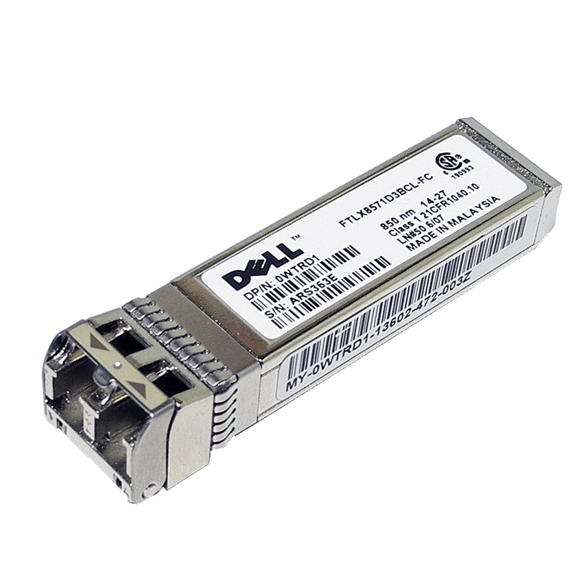 DELL 0WTRD1 10Gb SR 850nm FTLX8571D3BLC-FC SFP+ Transceiver DELL 0WTRD1 10Gb SR 850nm FTLX8571D3BLC-FC SFP+ Transceiver