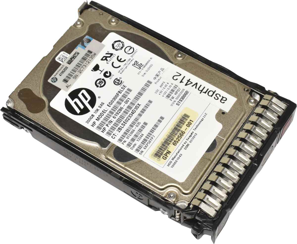 HP 300GB 2.5" 6G 10K SAS HDD Festplatte EG0300FBLSE 619286-001 mit Rahmen