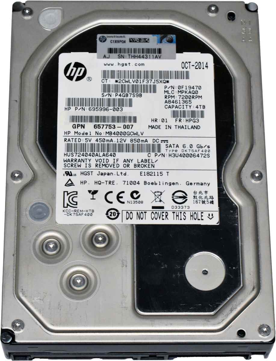 HP HGST 4TB HDD 3.5" 7.2K 6G SATA 695996-003 HUS724040ALA640 HP HGST 4TB HDD 3.5" 7.2K 6G SATA 695996-003 HUS724040ALA640