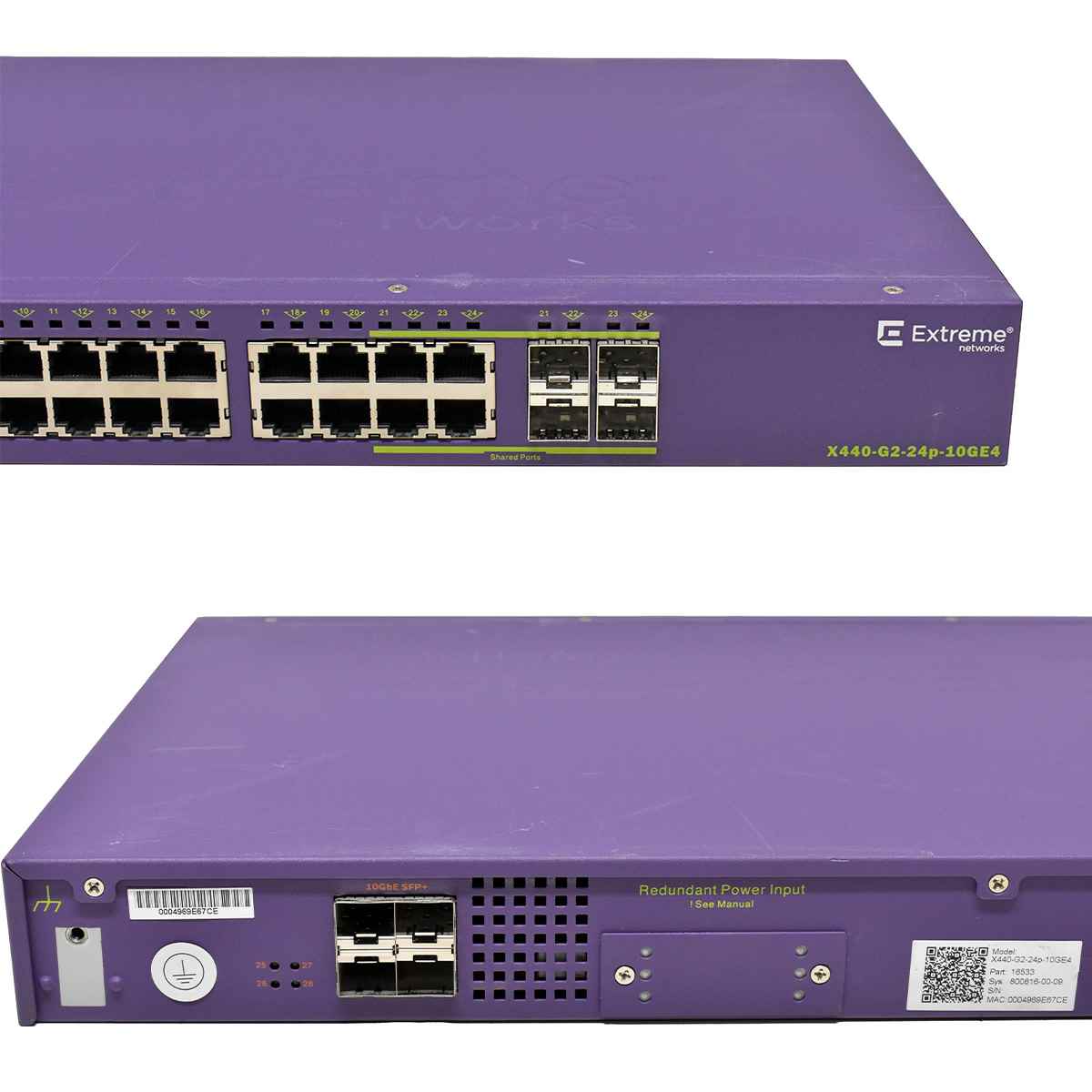 Extreme Summit X440-G2-24p-10GE4 24-Port PoE+ GE Switch 4+4 SFP/SFP+ Extreme Summit X440-G2-24p-10GE4 24-Port PoE+ GE Switch 4+4 SFP/SFP+