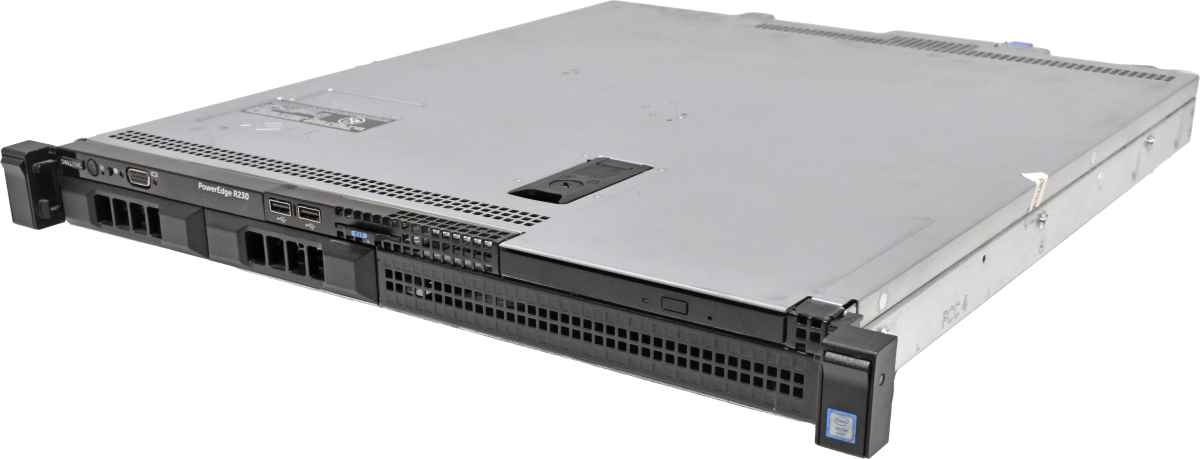 Dell PowerEdge R230 Server E3-1220 v5 QC 3.00 GHz 16GB PC4 iDrac8 2x LFF 3,5 Dell PowerEdge R230 Server CPU i3-6100 2-Core 3.70 GHz 16GB PC4 2x LFF 3,5