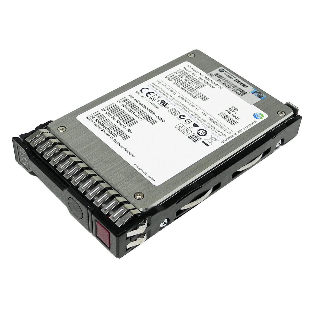 HP Samsung MZ-5EA2000/0H3 200GB 2,5" SATA SSD 636458-002 + Rahmen HP Samsung MZ-5EA2000/0H3 200GB 2,5" SATA SSD 636458-002 + Rahmen