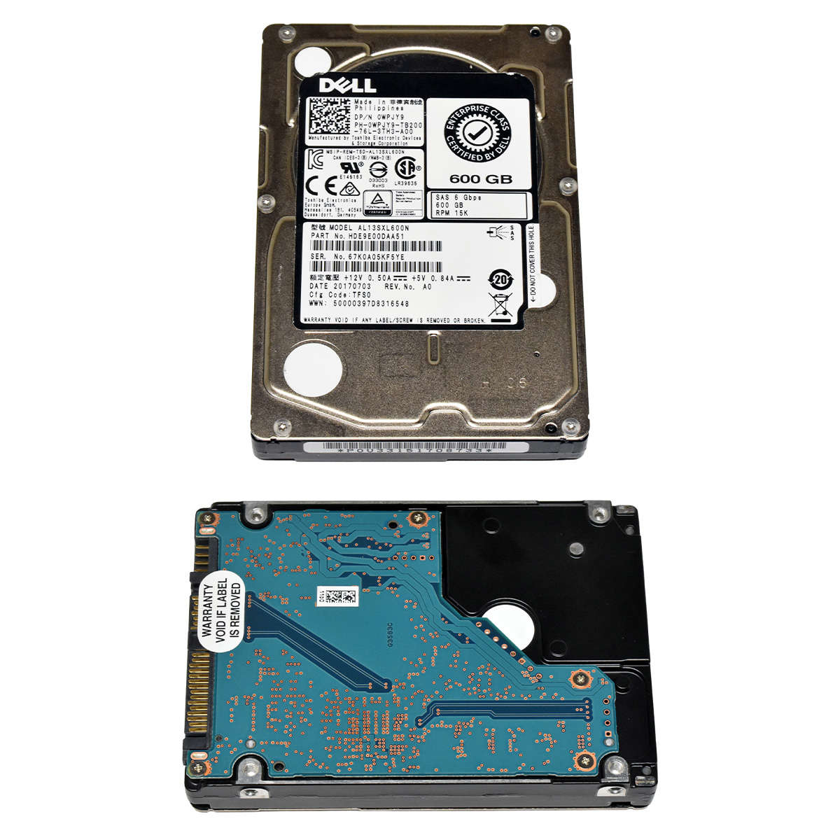 Dell Toshiba 600GB 2.5" 15K 6G SAS HDD AL13SXL600N 0WPJY9