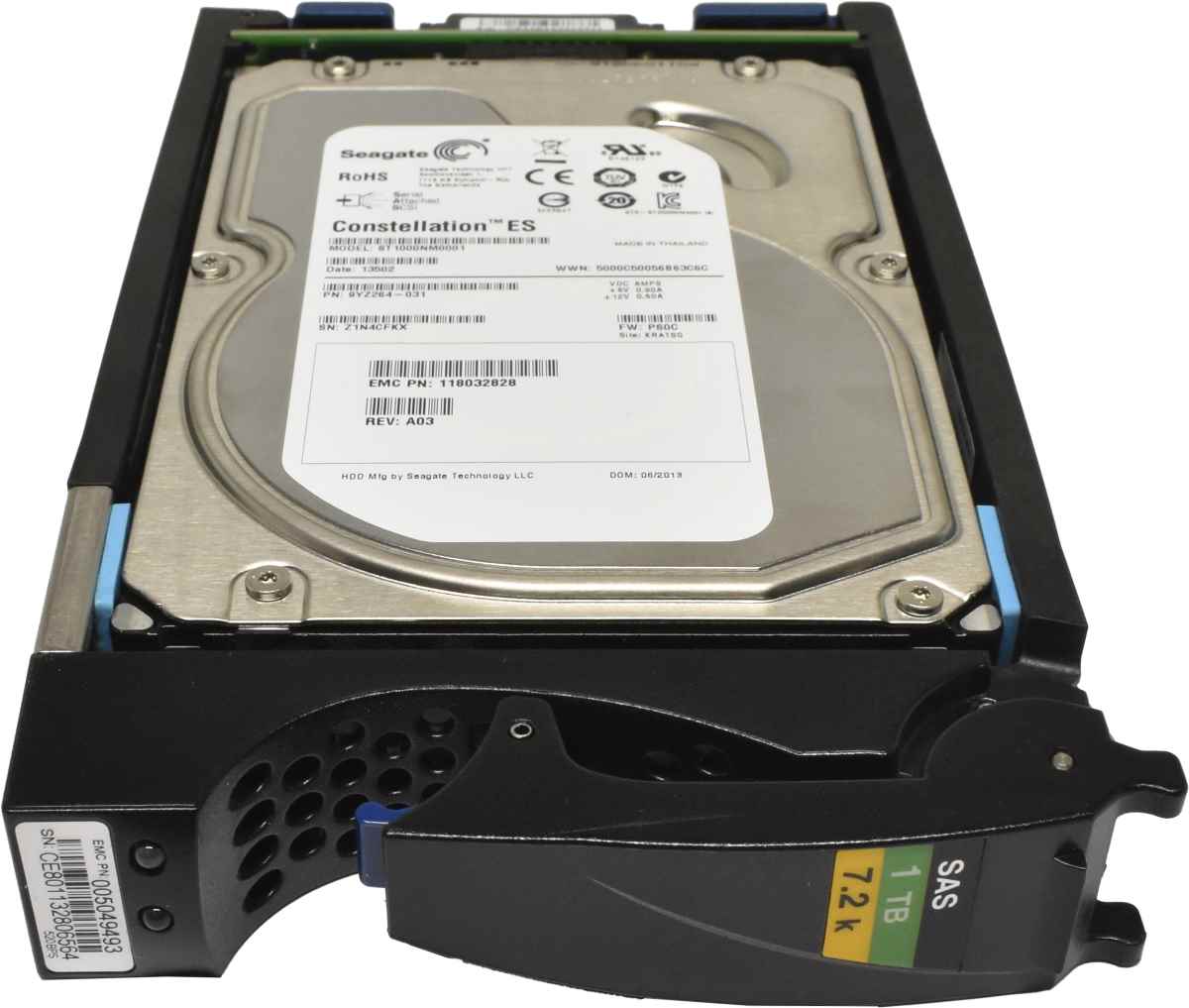 EMC Seagate 1TB 3.5" 7.2K 6G SAS HDD Festplatte ST1000NM0001 9YZ264-031 mit Rahmen
