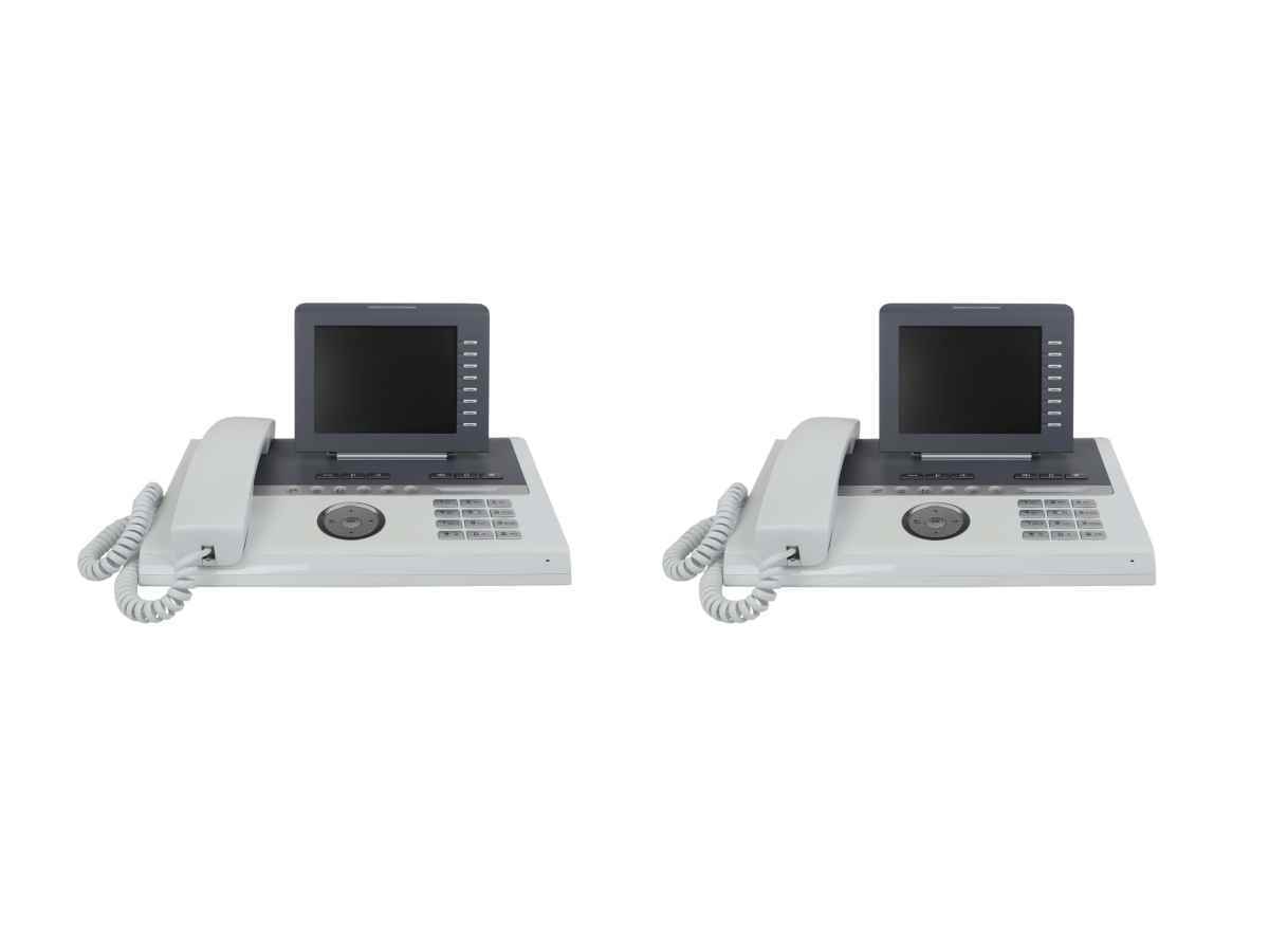 2x Siemens / Unify Phone OpenStage 60 G SIP IP VoIP Phone Ice Blue Handset