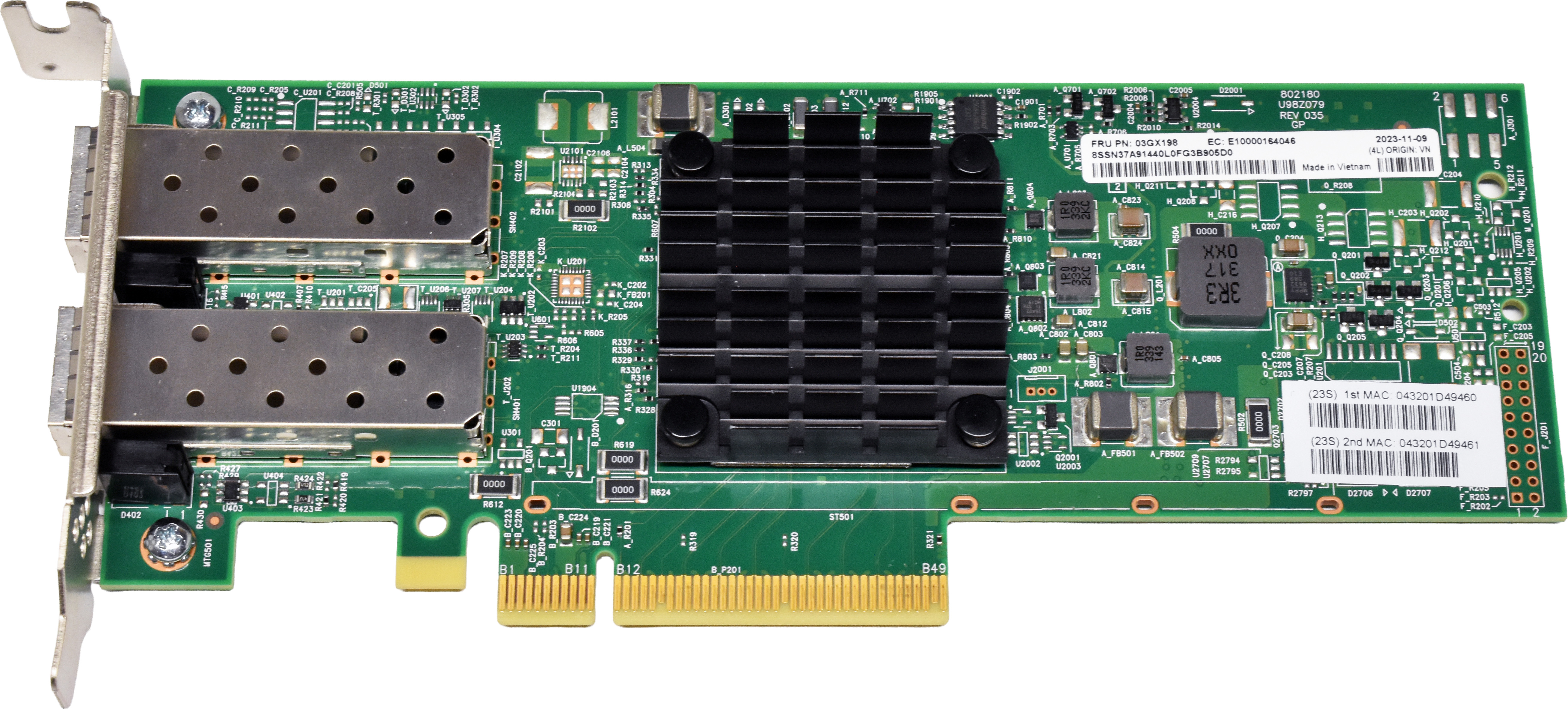 Lenovo BroadCom BCM57414 BCM957414A4141LC206 03GX198 Dual-Port SFP28 25GE NIC