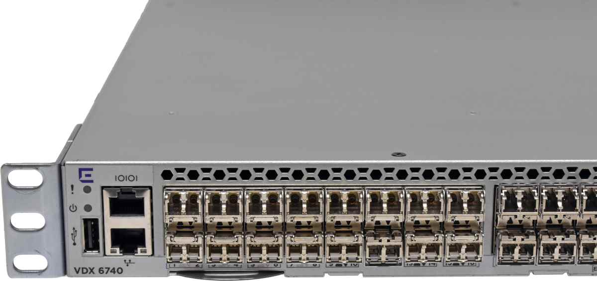 Extreme XBR-VDX6740-24-F 48-Port 10G SFP+ Ethernet Switch 4x 40G QSFP+ 48 Mini GBICs Extreme XBR-VDX6740-24-F 48-Port 10G SFP+ Ethernet Switch 4x 40G QSFP+ 48 Mini GBICs
