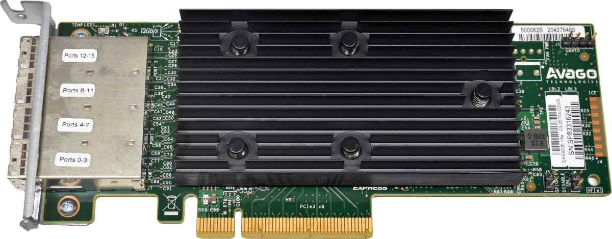 LSI Avago SAS9305-16e 03-25704-02005 4-Port 12G PCIe x8 SAS Controller LP