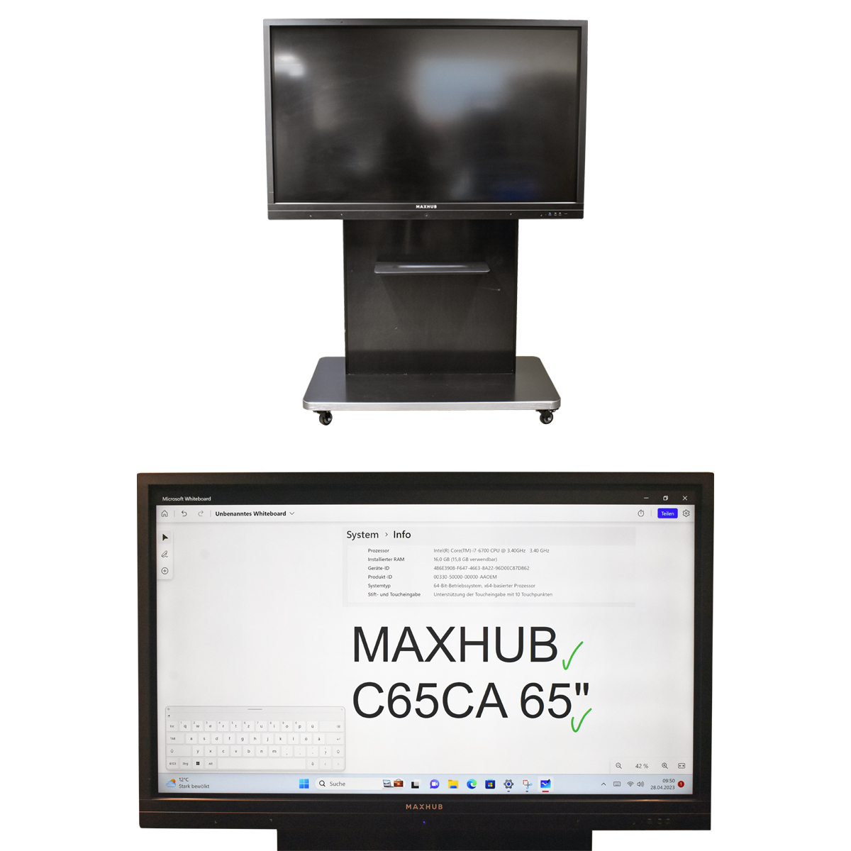 MAXHUB Conference Flat Panel C65CA 65 Zoll incl Einschub PC i7-6700 CPU 16GB RAM